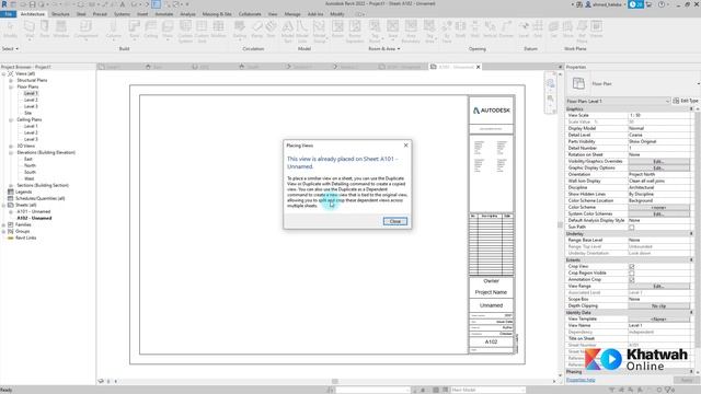 Revit Warnings | This View Is Already Place On Sheet | خطوة اونلاين смотреть онлайн