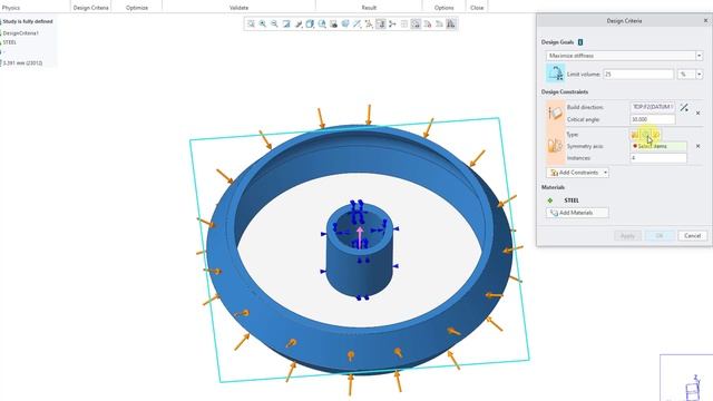 Creo Parametric 10.0 - Rotational Symmetry in Generative Design смотреть онлайн