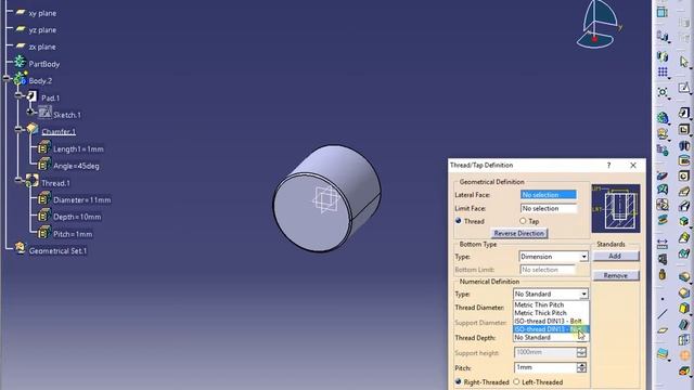 How to add customized thread types in CATIA смотреть онлайн