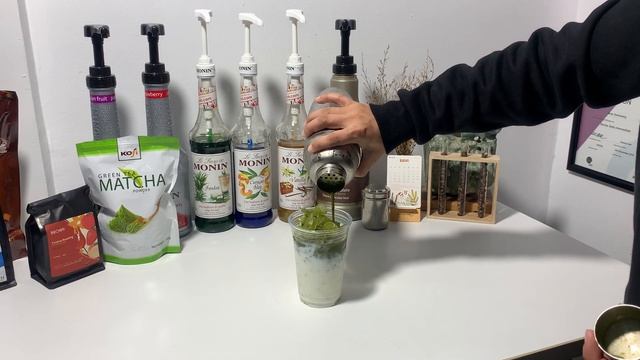 Cafe Vlog EP.1355 | Matcha Green Tea Latte | Green Tea Drinks | Medium Size