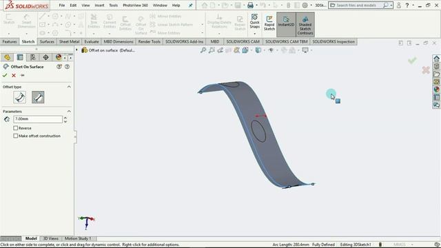 Solidworks Tutorial for Beginners #22: Offset on Surface. [2019] смотреть онлайн