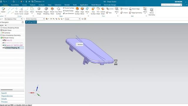 Global Shaping By Curve | NX Global Shaping | Siemens NX | Studio Surface | смотреть онлайн
