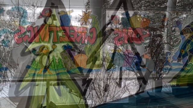 Christmas window painting смотреть онлайн