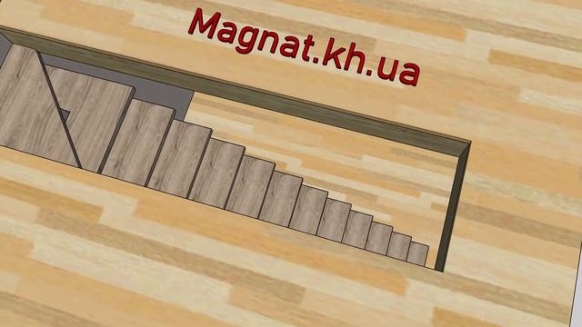 Эскиз лестницы на центральном косоуре. смотреть онлайн