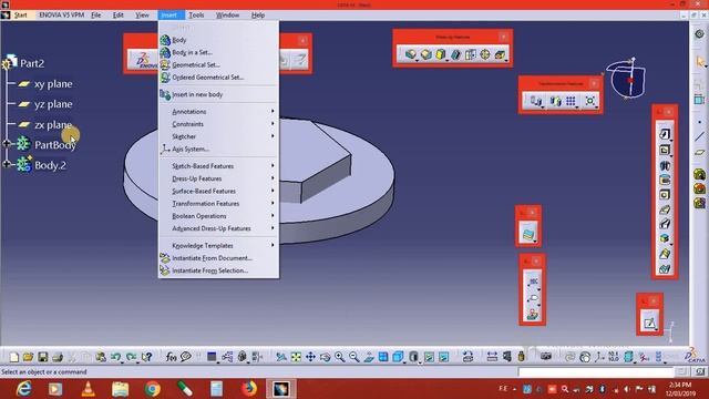 58 CATIA Study Tutorial : BOOLEAN OPERATIONS смотреть онлайн