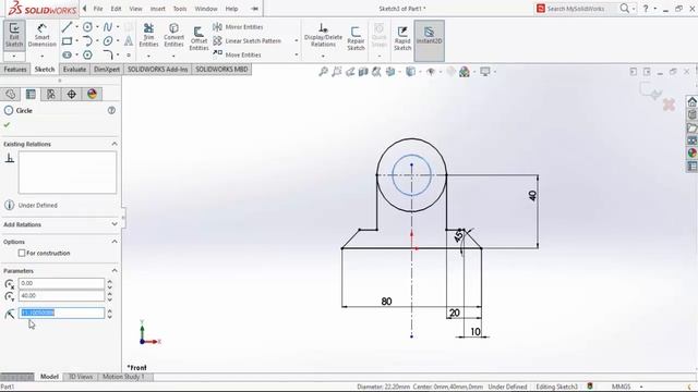 Basics tutorial Solidworks Exercises for Beginners first excercise смотреть онлайн