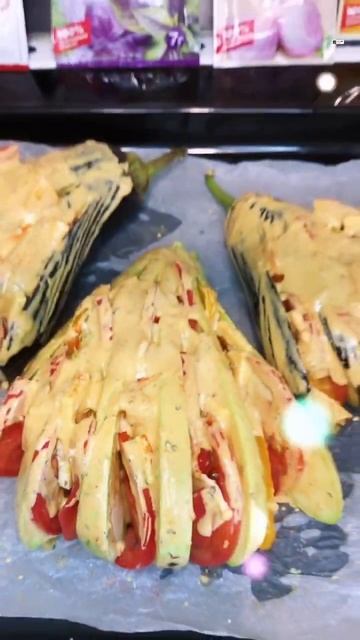 ВЕЕР ИЗ БАКЛАЖАН❤️Подписывайся, здесь вкусно😋 #баклажанывдуховке