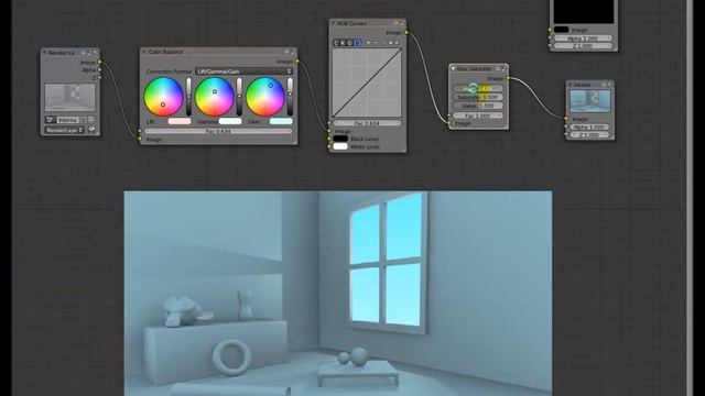 Tutorial Início Blender (2.60a) Nodes/Composição - Hue/Saturation/Value смотреть онлайн