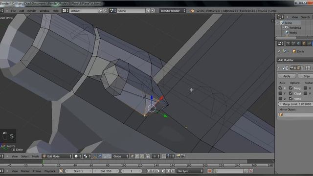 Blender Tutorial Modeling an Object - BiPlane Part 1 смотреть онлайн