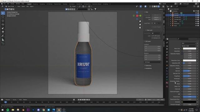 SPRAY BOTTLE PRODUCT VISUALIZATION USING BLENDER 3D смотреть онлайн