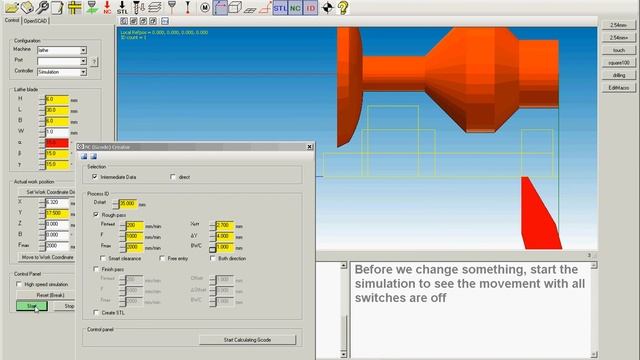 GrblGru: Free GCode creating and 3D simulation for lathes смотреть онлайн