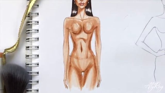 Skin color rendering/For lingerie sketch смотреть онлайн