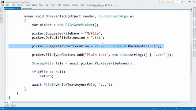 WinRT FileSavePicker by Mark Taparauskas смотреть онлайн