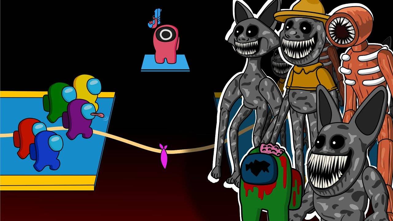 АМОНГ АС ПРОТИВ ЗООНОМАЛИ И ИГРЫ В КАЛЬМАРА. АНИМАЦИЯ смотреть онлайн