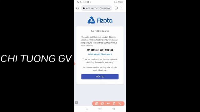 HƯỚNG DẪN LẤY LẠI MẬT KHẨU TÀI KHOẢN AZOTA CHO HỌC SINH TRÊN ĐIÊN THOẠI (P2)