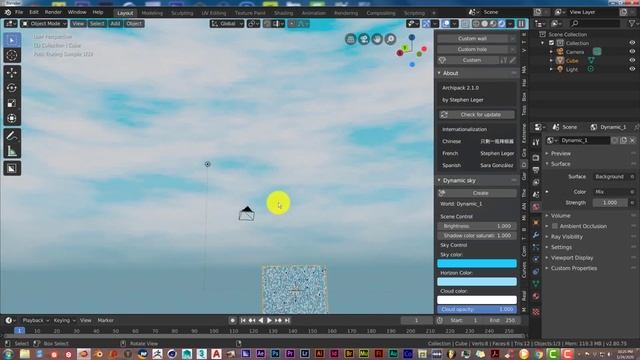 Blender Quick Tip: Create a sky using Blender's Dynamic Sky Addon смотреть онлайн