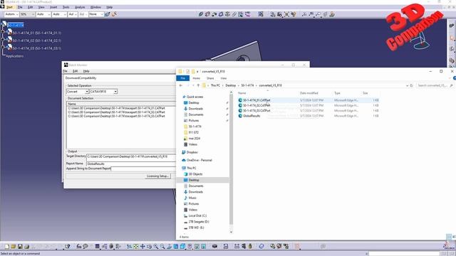 Convert CATIA V5 files to older version R18 for example смотреть онлайн