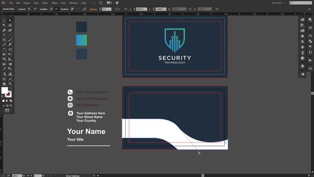 Security Company Business Card Design in Adobe Illustrator смотреть онлайн