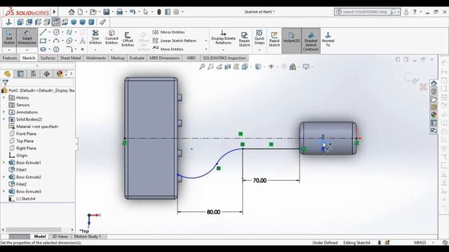 Creating Complex 3D Models with Extrude Boss And Swept Boss in SolidWorks. смотреть онлайн