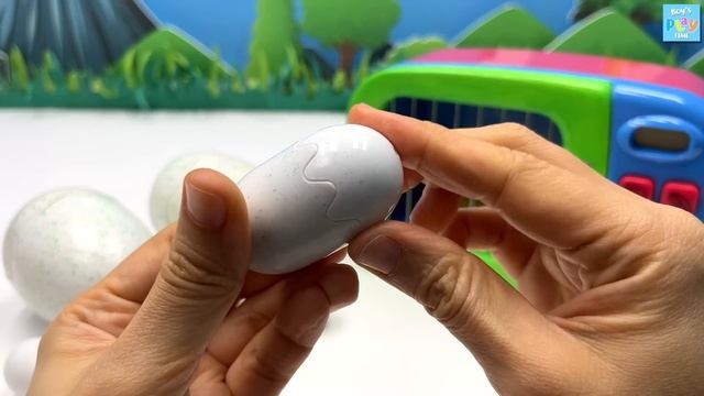 Dinosaur Egg Transformer Real Dinos With Microwave Ovens! T-Rex Stegosaurus Triceratops смотреть онлайн
