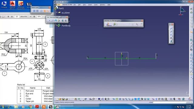 Knuckle joint taper pin part 5 Catia V5 смотреть онлайн