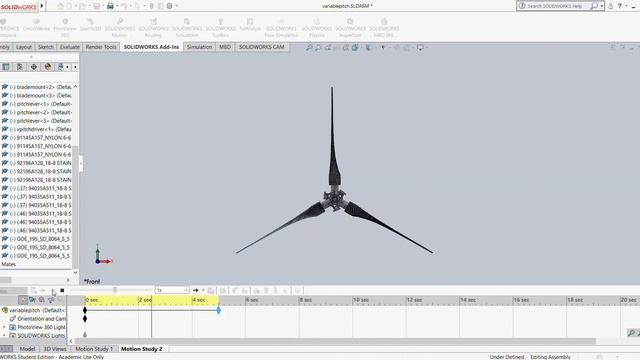 SOLIDWORKS Student Edition Academic Use Only variablepitch SLDASM 2019 10 24 11 05 34 Trim смотреть онлайн