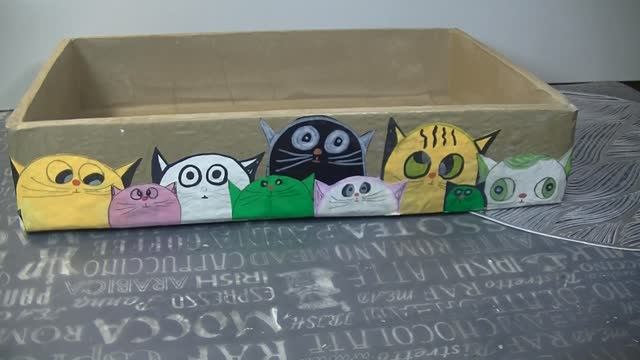 ДЕКОР КОРОБКИ КОШКАМИ .Коробки для хранения своими руками . смотреть онлайн