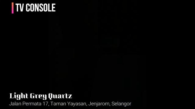 Light Grey Quartz Installed On Top Of TV Console And Wall Cabinet At Jenjarom Selangor