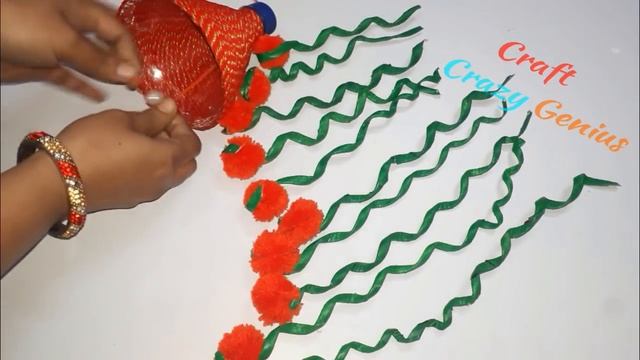Wind Chime/jhumar/Wall Hanging From plastic bottle & Newspaper|Jhumar craft idea|DIY Room Decor смотреть онлайн