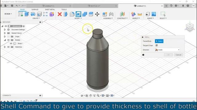 How to create simple bottle in Fusion 360 #Elearning #fusion360 #3dmodeling #animation смотреть онлайн