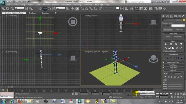 How to animate a biped in 3ds max 2010 смотреть онлайн