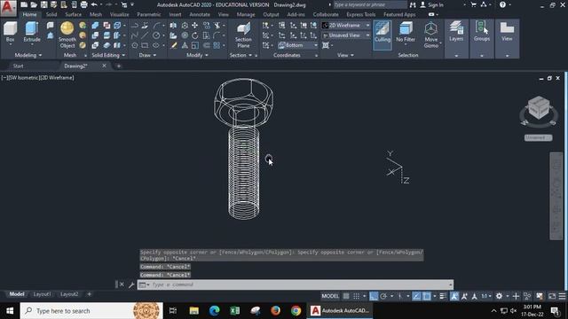 HOW TO DRAW A 3D BOLT AND NUT IN AUTOCAD WITH SUBTITLE смотреть онлайн
