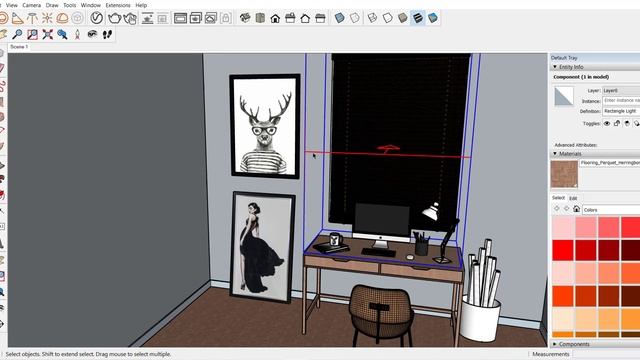 Vray sketchup Interior ( Computer Table Room ) смотреть онлайн