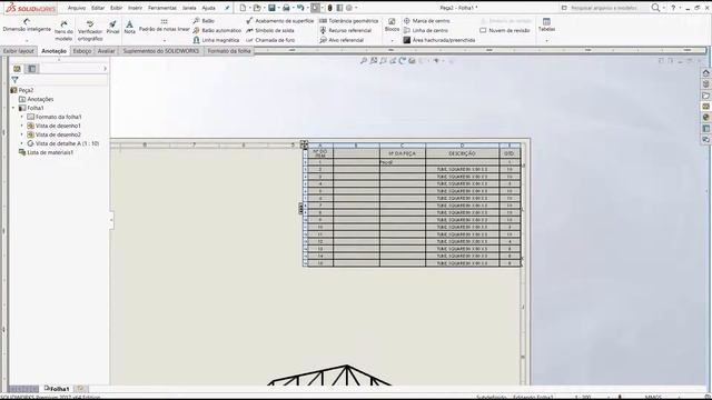 Aula 230 - Estrutura Metalica na Folha de desenho - Solidworks- Marcelo Pereira смотреть онлайн