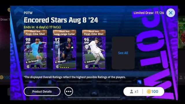 Free Pack Opening  X777 Potw Encored Stars EFootball 2024 Mobile