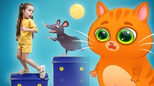 Котик Бубу с Настей играет в игре | Настя во сне убегает от крысы