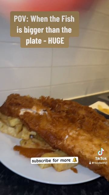 OMG WOW- Huge Fish & Chips - Bigger Than The Plate- Crunchy Fish -delicious #viral #shorts