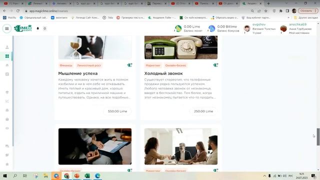 👉 Обзор Личного кабинета пользователя платформы Magic Lime Academy смотреть онлайн
