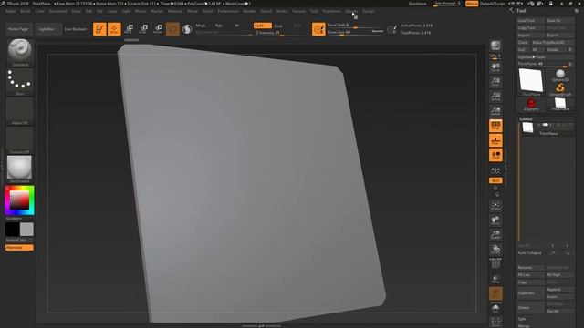 Re-scale flat plate in Zbrush смотреть онлайн