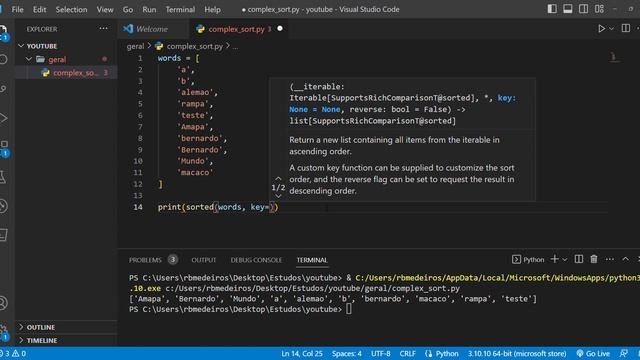 Aprenda a ordenar listas de forma eficiente com a função sorted() e o parâmetro key em Python смотреть онлайн