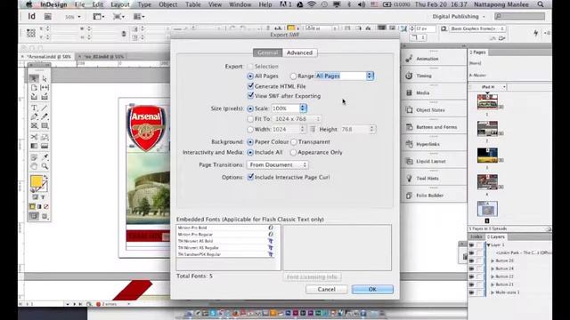 การ Export File Adobe Indesign Interactive SWF смотреть онлайн