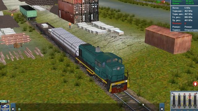 Trainz Simulator 2012 АМЗ тепловоз ТГМ4А 1881 смена 1 часть 5