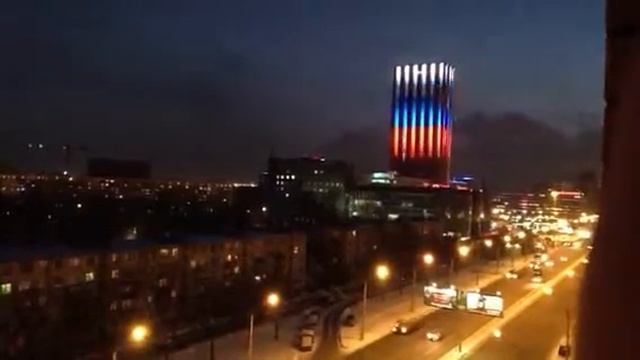Подсветка высотки в Питере смотреть онлайн