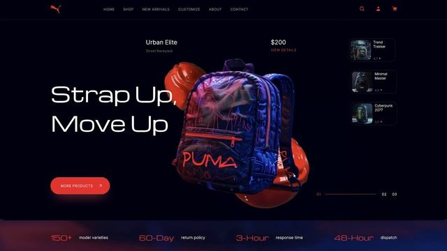 Puma Backpack | Redesign | Concept website смотреть онлайн