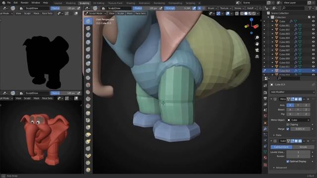 Disney Tantor Character Sculpting Timelapse using Blender смотреть онлайн