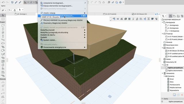 ARCHICAD 20 PL - część 7 - POSADOWIENIE BUDYNKU NA STOKU I WYMODELOWANIE WYKOPÓW смотреть онлайн
