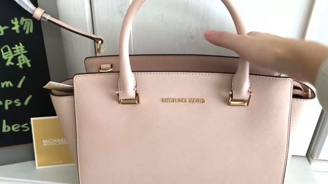 MICHAEL KORS ☜UNBOXING☞ Selma Saffiano Leather Medium Satchel / 35H8GLMS2L / BALLET смотреть онлайн
