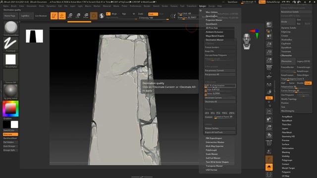 지브러쉬(Zbrush) 기초 강의10 - 데시메이션(Decimation) смотреть онлайн