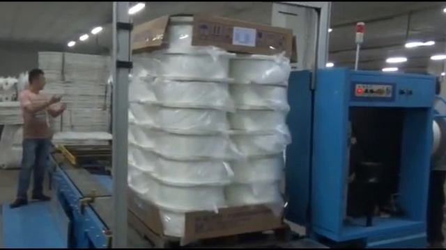 Automatic rotate arm stretch wrapper for pallet смотреть онлайн