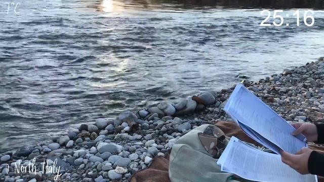 1hour real time study with me on the riverside · with music · northern italy · study with me · mah смотреть онлайн